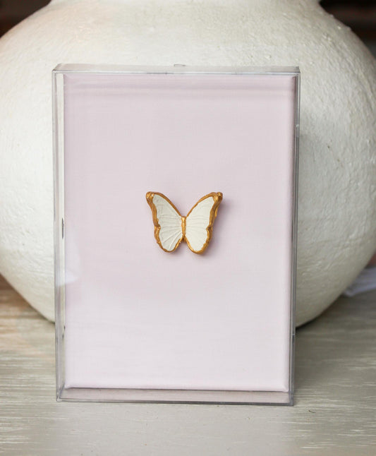 Pink Butterfly Acrylic Box 5x7 Canvas