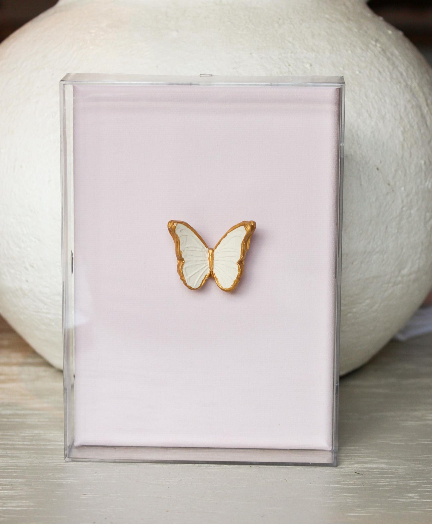 Pink Butterfly Acrylic Box 5x7 Canvas