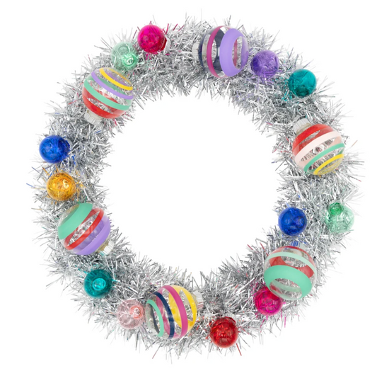 CR Vivid Vintage Silver Tinsel Wreath
