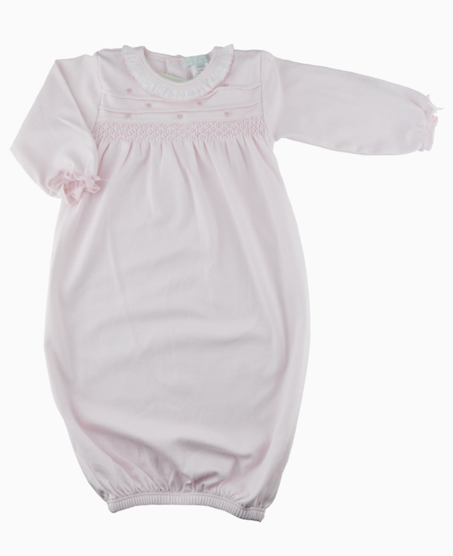 Pink Rosebuds Baby Girl Daygown