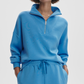 Hawley Half Zip Sweat in Azure Blue