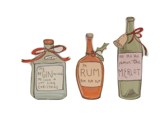 Bottle Shape Holiday Cocktail Plate