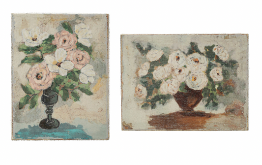 Canvas Wall Décor w/ Flowers in Vase, Multi Color, 2 Styles