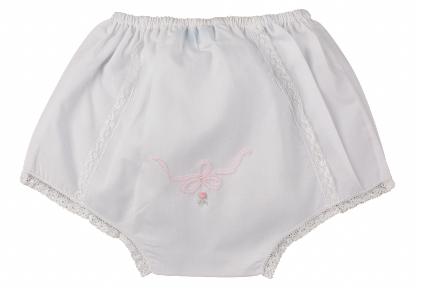 Feltman White Vintage Bow Diaper Cover