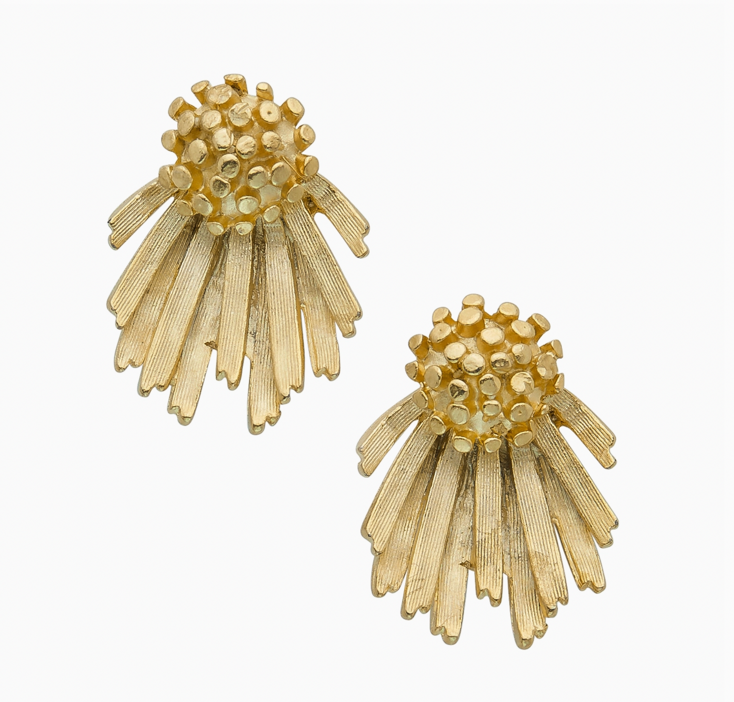 Susan Shaw Gold Cluster/Fan Earrings