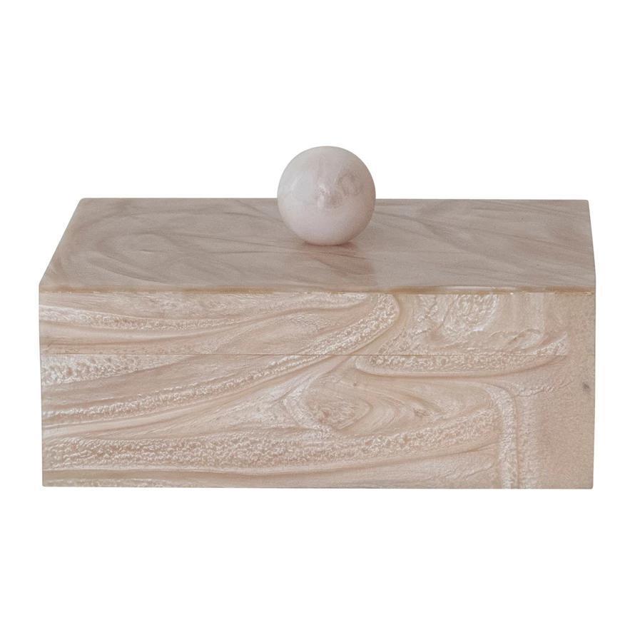 Ivory Marbled Resin Box