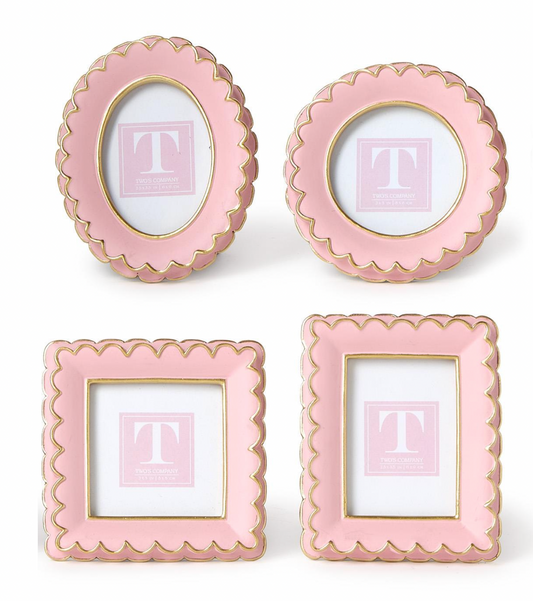 Pink Scalloped Mini Photo Frame