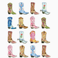 Colorful Cowboy Boots Print