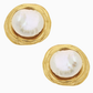 Gold Pearl Pierced Earrings