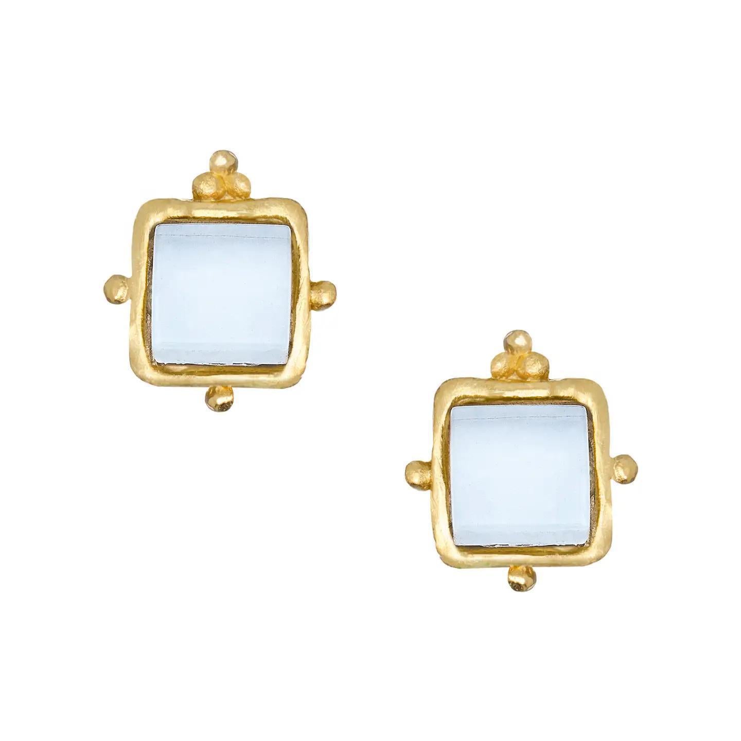 Gold Square Studs