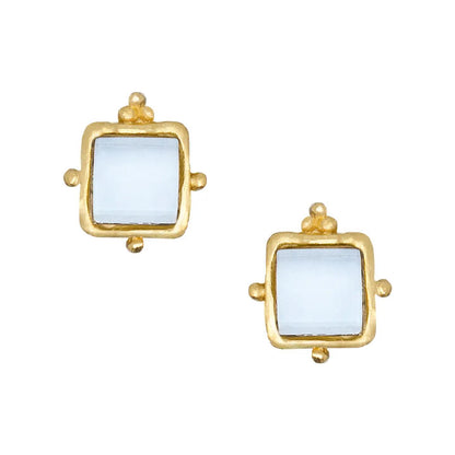 Gold Square Studs