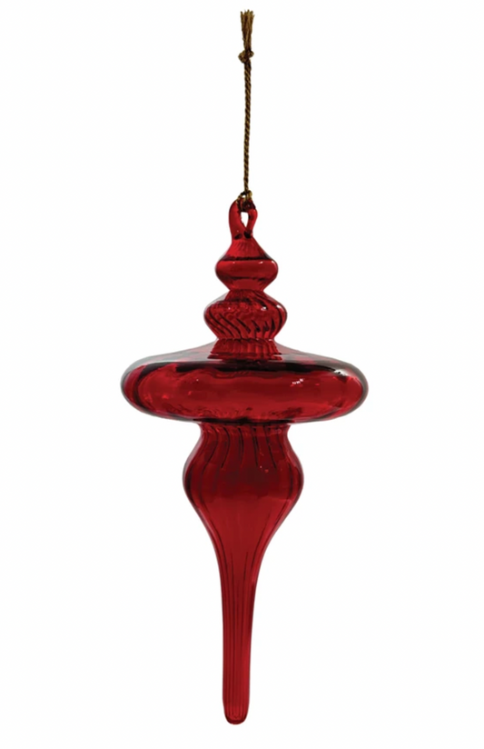 Red Glass Finial Ornament