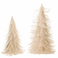 S/2 Cream Feather Trees