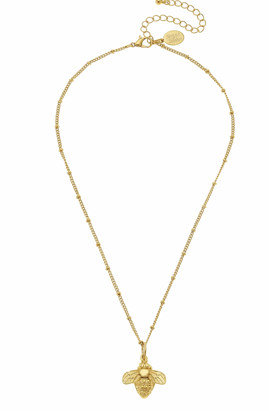 Handcast Gold Bee Necklace