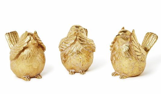 Set of 3 Gold Birds