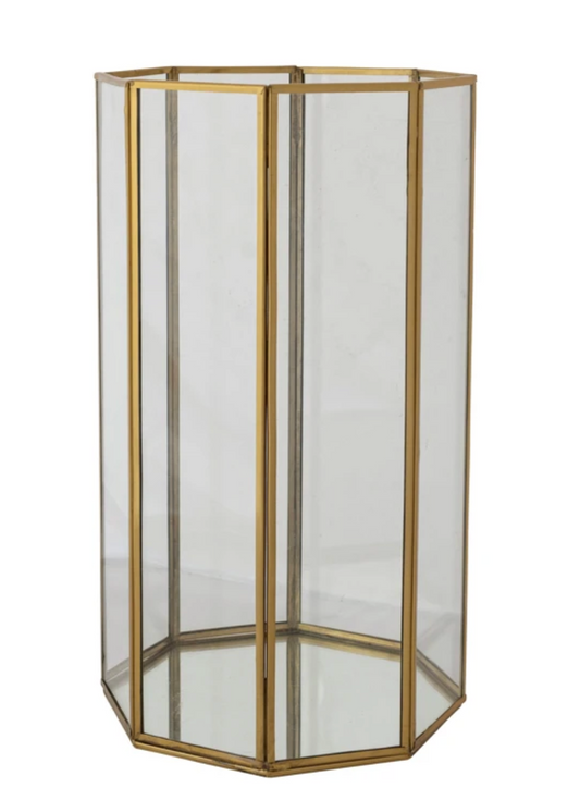 Glass and Brass Tall Terriumn