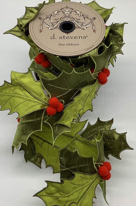 4" Holly Cut Out Ribbon