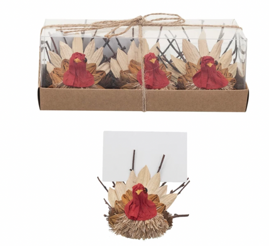 S/3 Husk Turkey Place card Holders