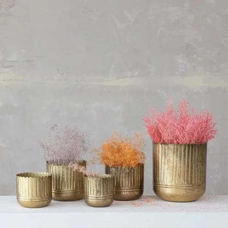Metal Ribbed Planter S/5