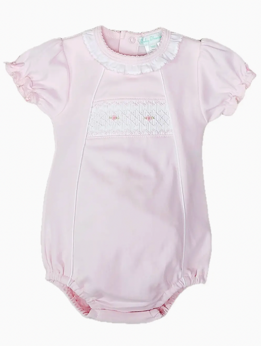 Classic Pink Smocked Romper