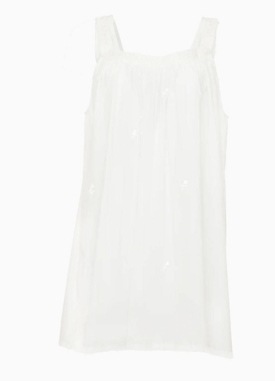 Blue Embroidered Tank Gown