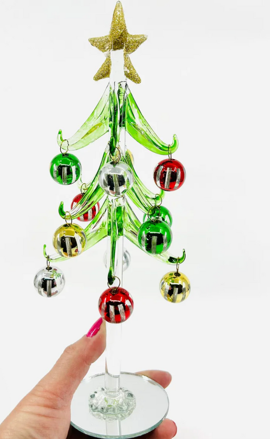 Glass trees w/ balls 7.5"