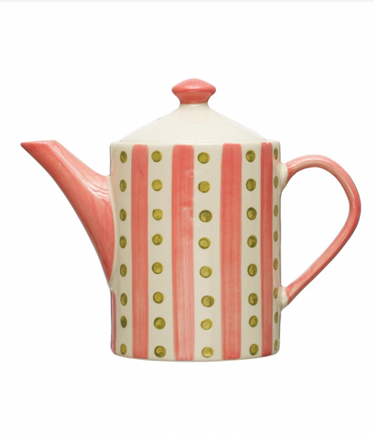 Hand-painted Teapot & Strainer
