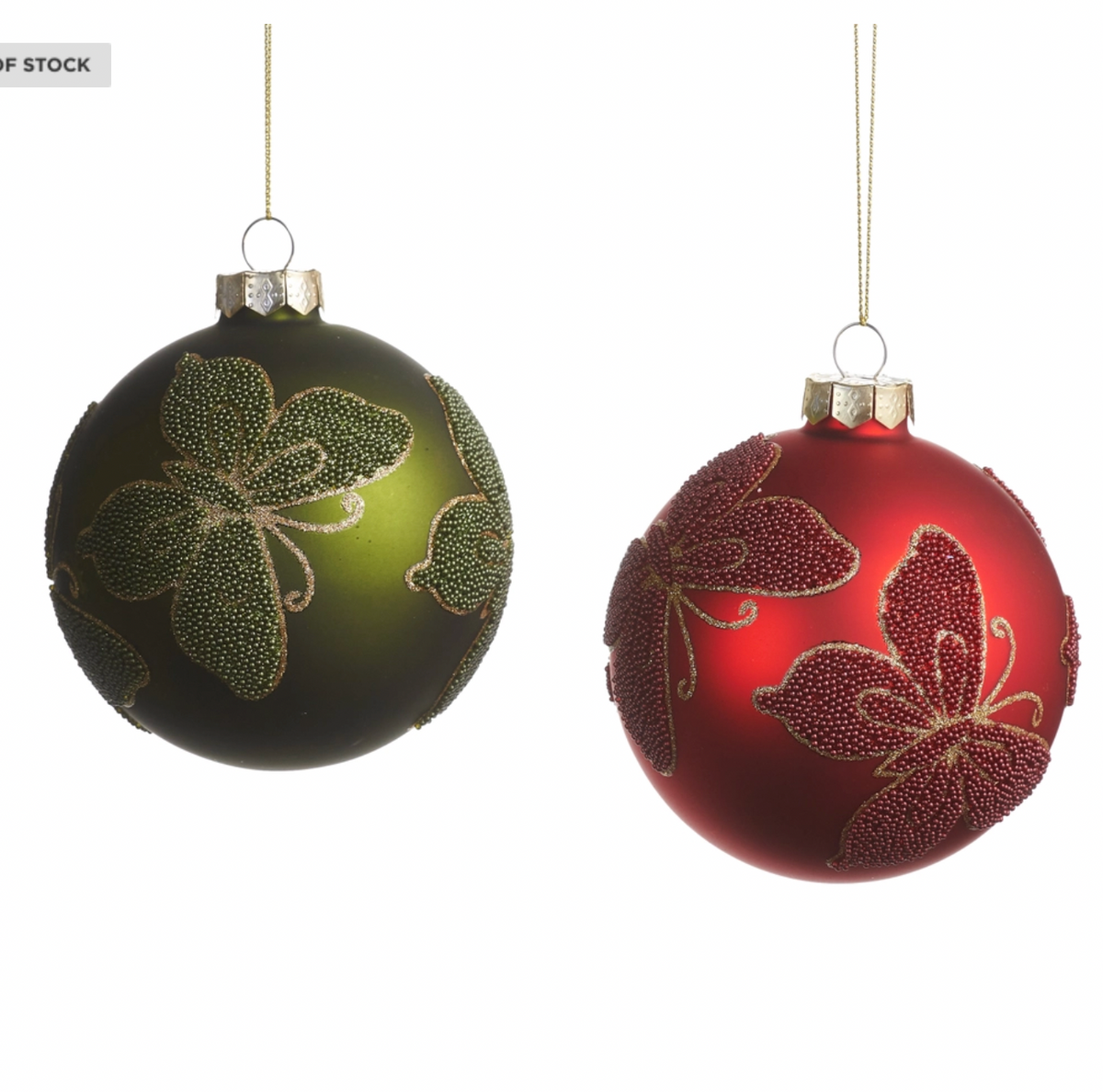 Glittered Butterfly Ball Ornament