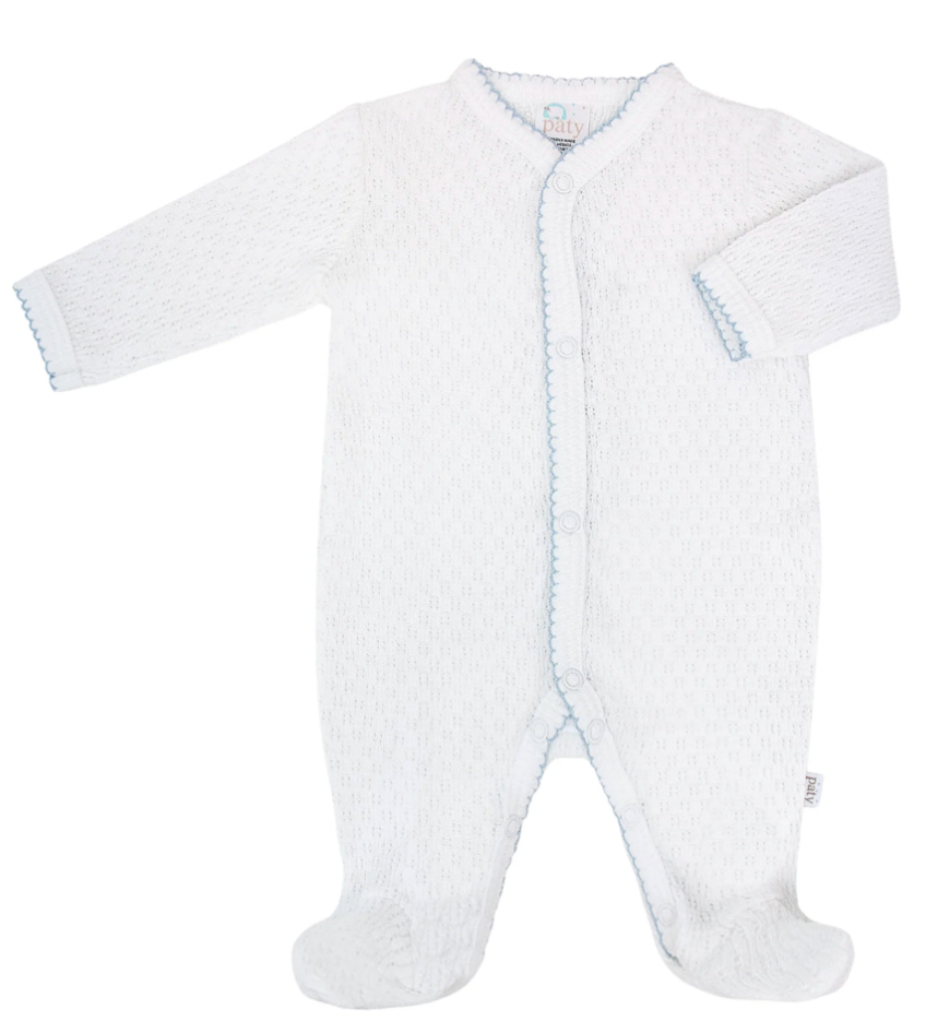 Paty Knit Blue Footie