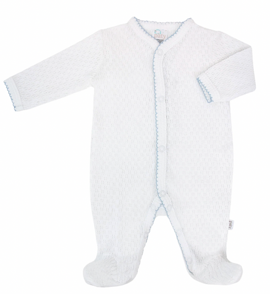 Paty Knit Blue Footie