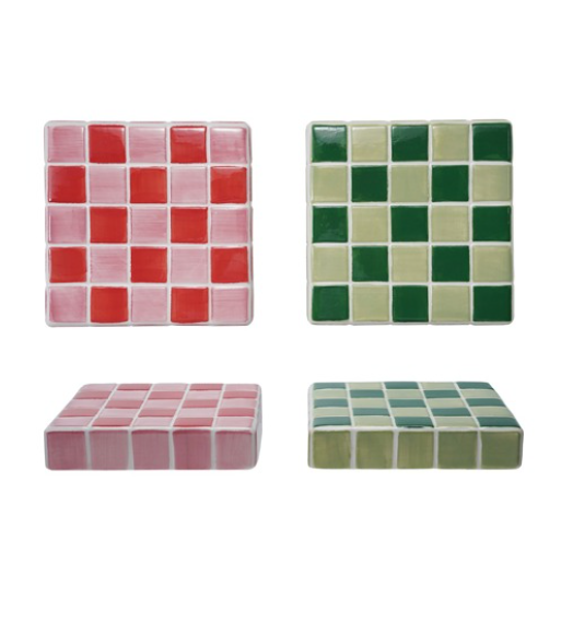 Stoneware Checkered Trivet