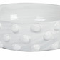 White Decorative Terra-cotta Bowl w/ Raised Dots