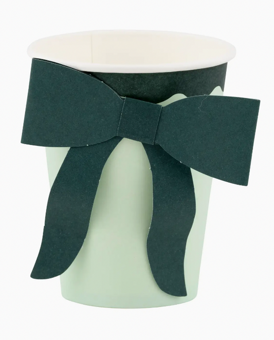 Mint Paper Bow Cups