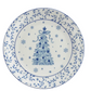 Blue and White Stoneware Plate
