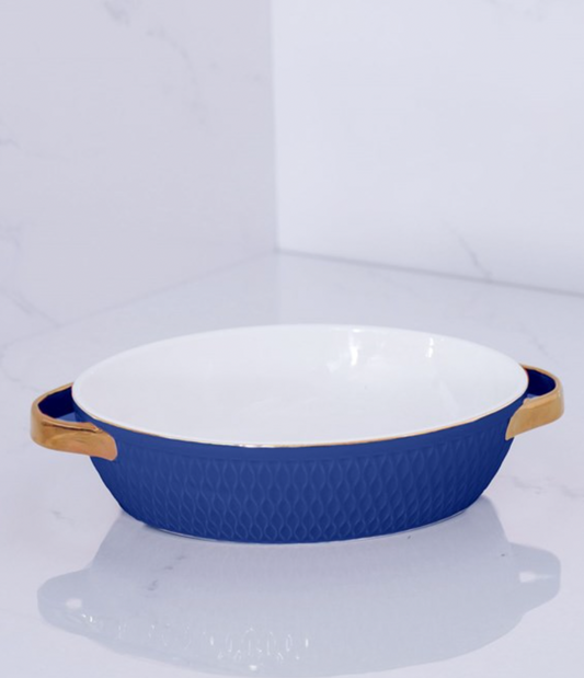 Blue Ceramic Small Oval Baker