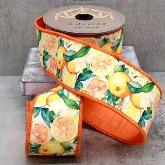 2.5" Poplin Orange Slices Ribbon