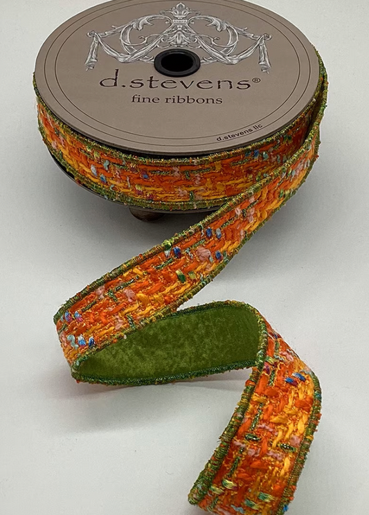 1" Orange Boucle Ribbon