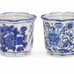 4" Blue and White Pot