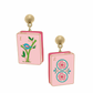 Mahjong Tile Enamel Earrings