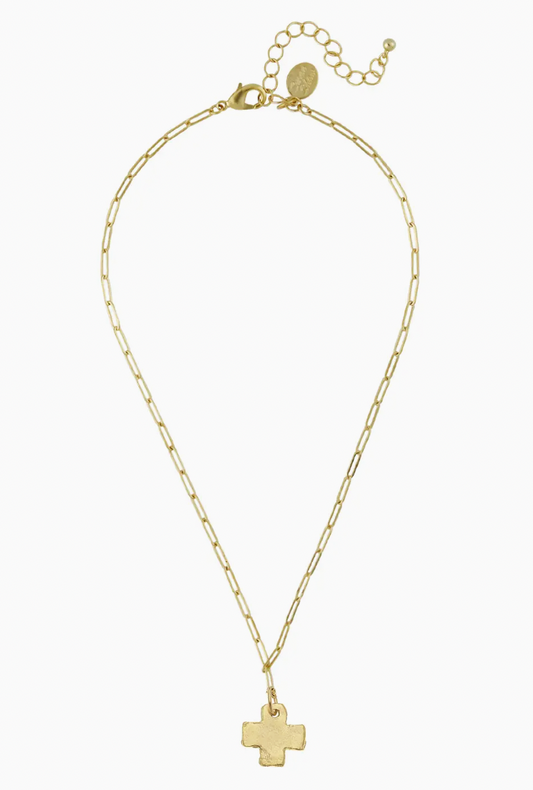 Mini Cross Paperclip Necklace