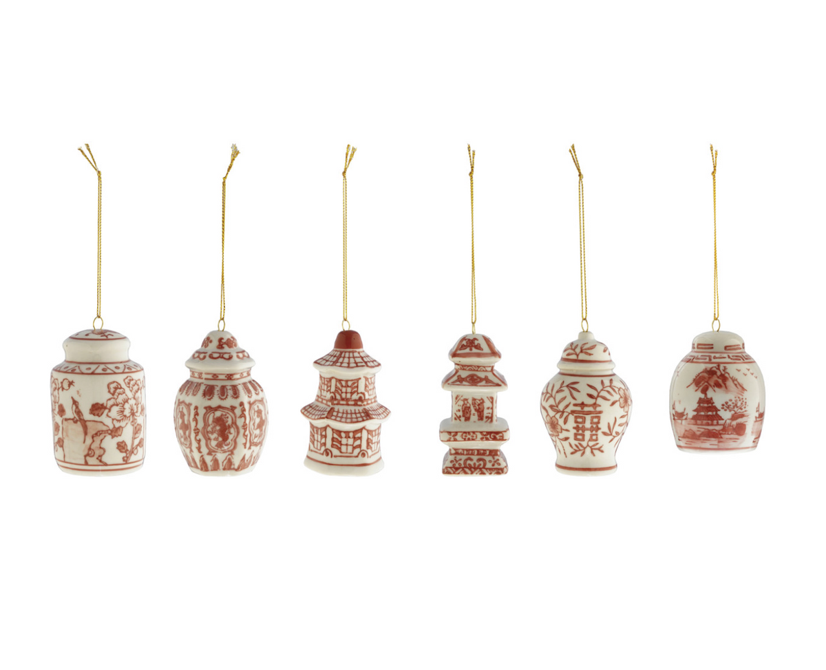 Burgundy Ginger Jar Ornament