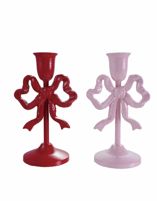 8" Metal Bow Candle Holder