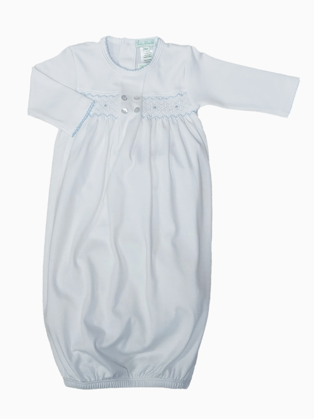 Baby Boy White Smocked Gown (NB)