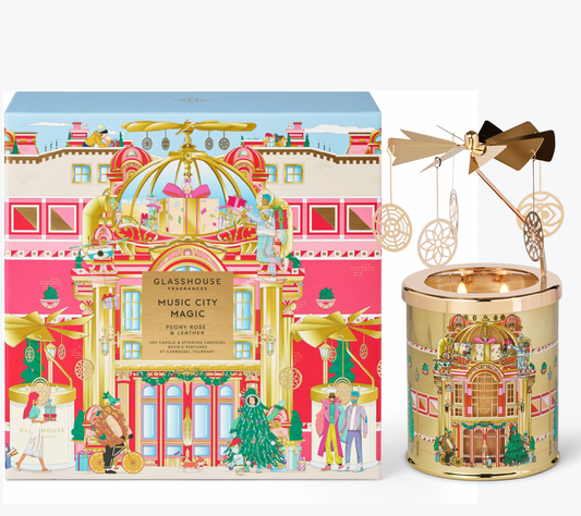 GH 13.4oz Candle with Spinning Carousel Gift Set