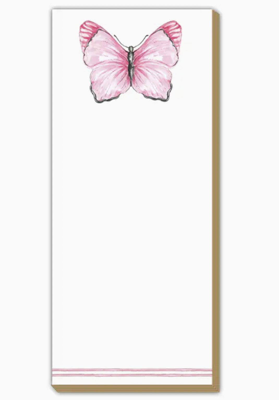 Pink Butterfly Skinny Notepad