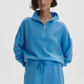 Hawley Half Zip Sweat in Azure Blue