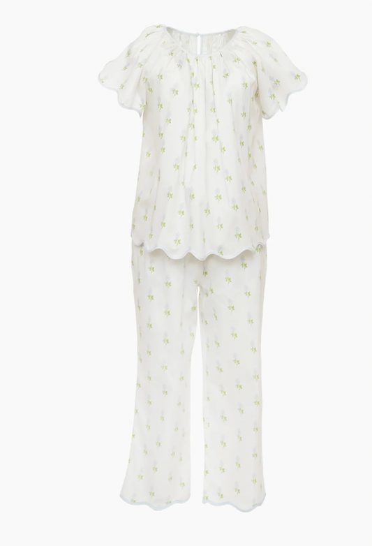 Vandy Scalloped Short Sleeve Pajamas