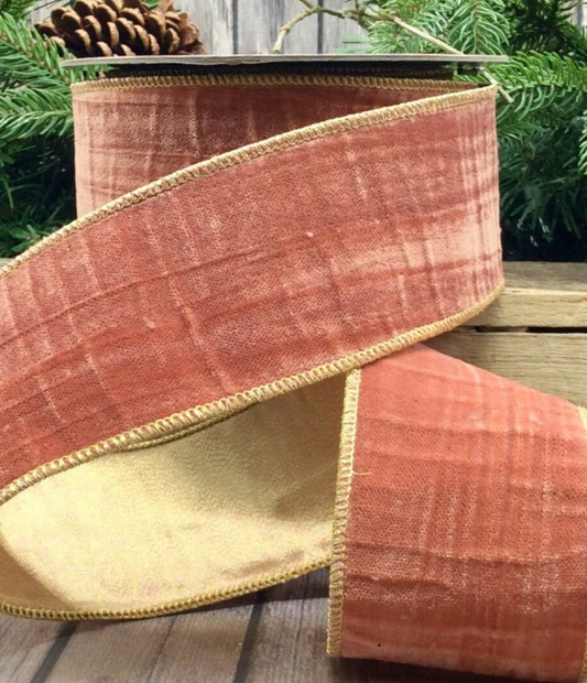 2.5" Coral Velvet Vintage Ribbon
