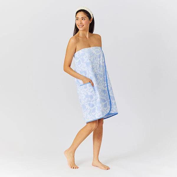 Weezie Towel Wrap in French Blue Floral