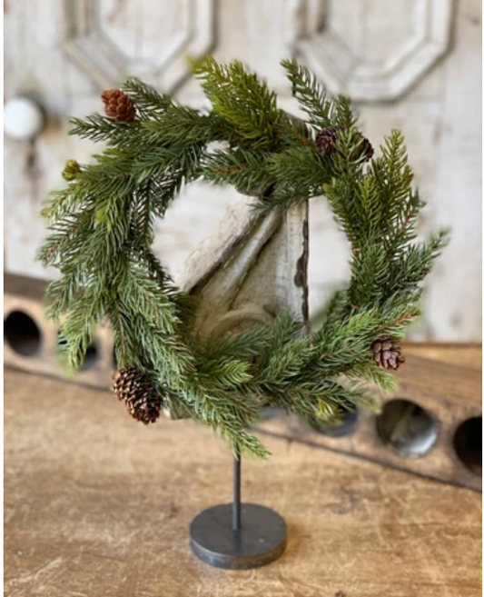 11" White Spruce Candle Ring